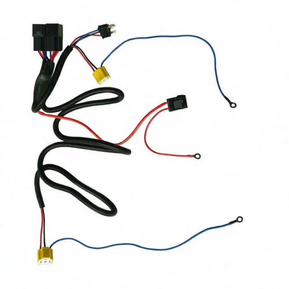 Universal Car LED Headlight Relay Wiring Kit H7 Connector Cable Stabilized Power For Vehicle Bulb Upgrade Components Fix