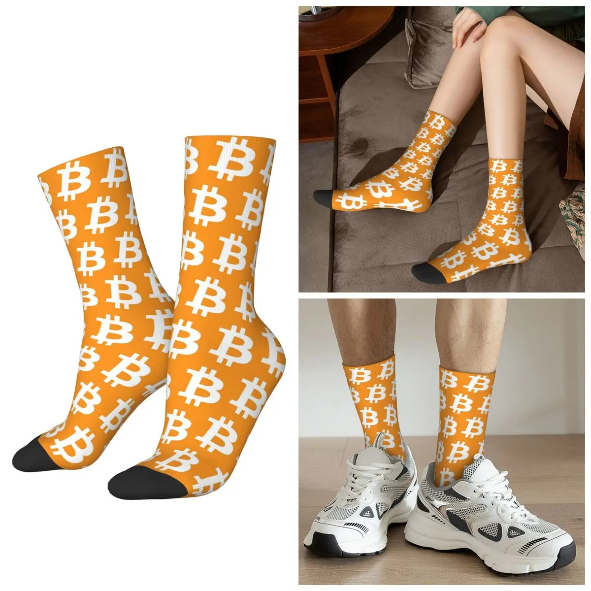 All Seasons Bitcoin CPU Miner BTC Blockchain Cryptocurrency Socks Harajuku Sport Middle Tube Socks Hip Hop Stockings