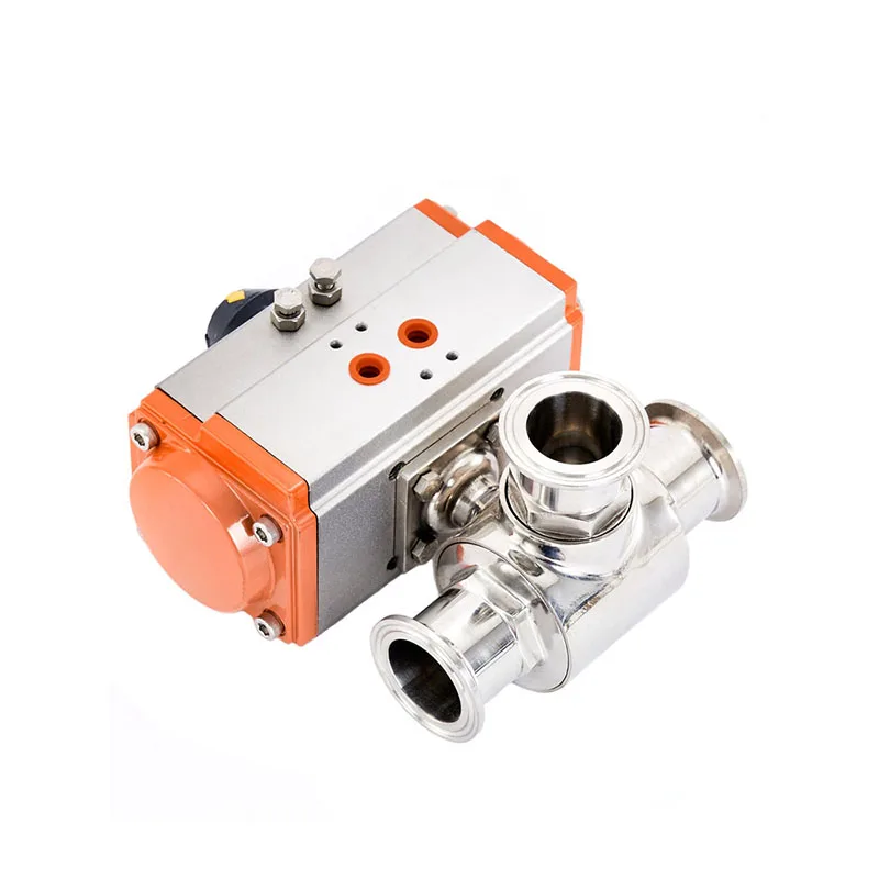 Q64F-16P Steam Type T/L Steering Valve 304 Stainless Steel Pneumatic Tee Thread, Threaded Ball Valve