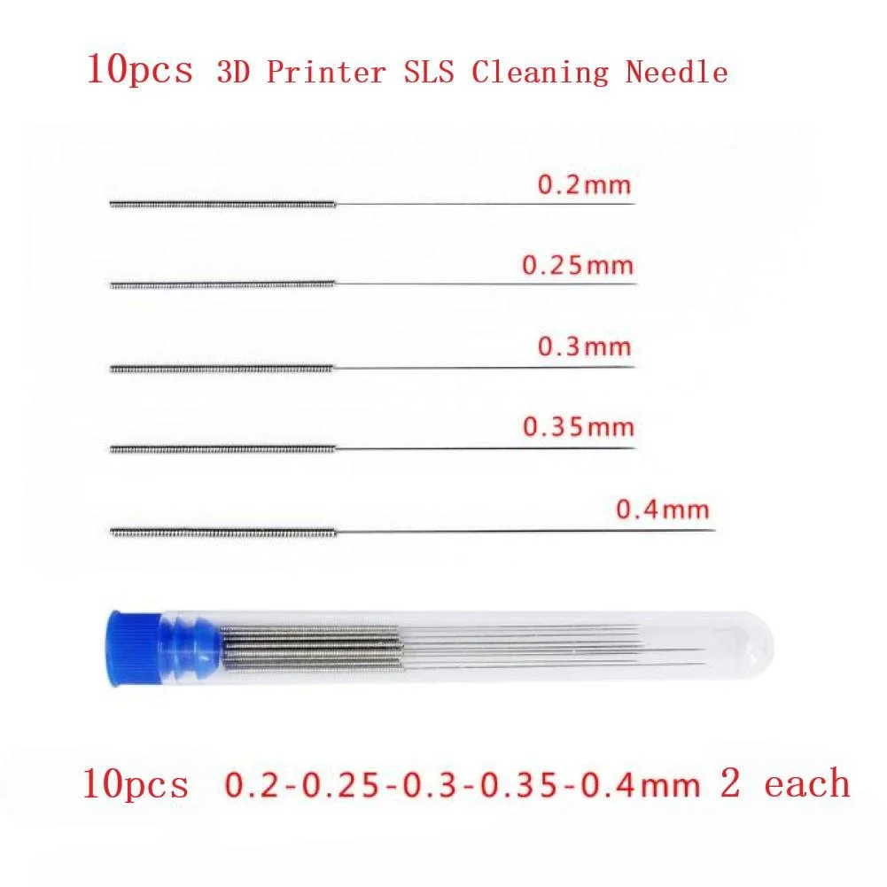 

100% Brand New Cleaning Needle Kit 0.2/0.25/0.3/0.35/0.4mm Clean Clogged Nozzles For 3d Printing Metal Material