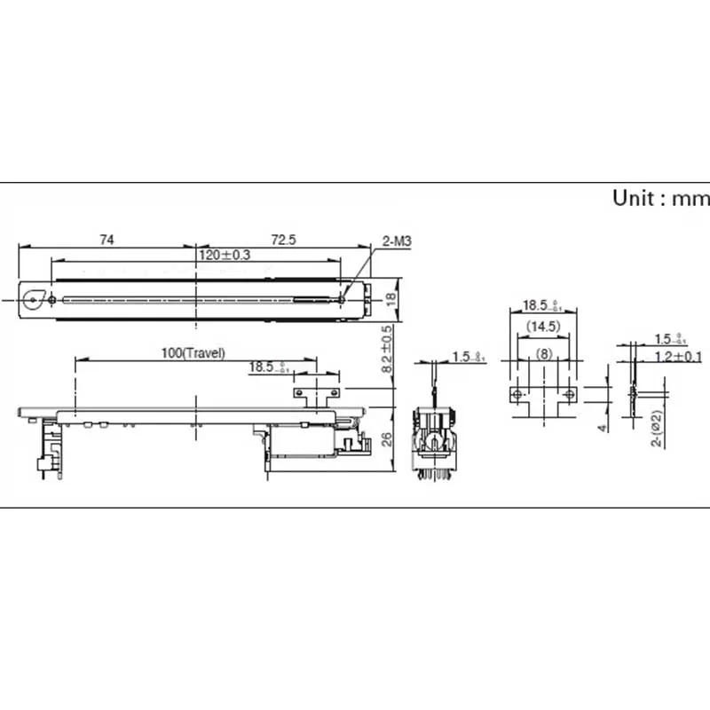 1 szt. dla Japonii ALPS Electric FaderRSA0N11M9A0J do LS9 M7CL DM1000 DM200 Mikser Potencjometr / Elektrycznie sterowany główny fader — zdjęcie produktu 3