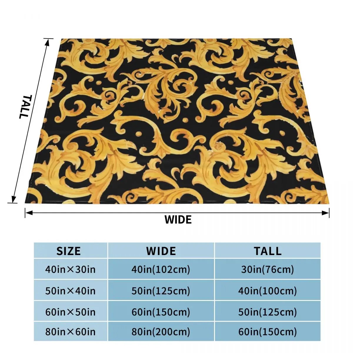 Baroque Pattern Throw Blanket Kid'S blankets and throws Luxury Brand Blankets