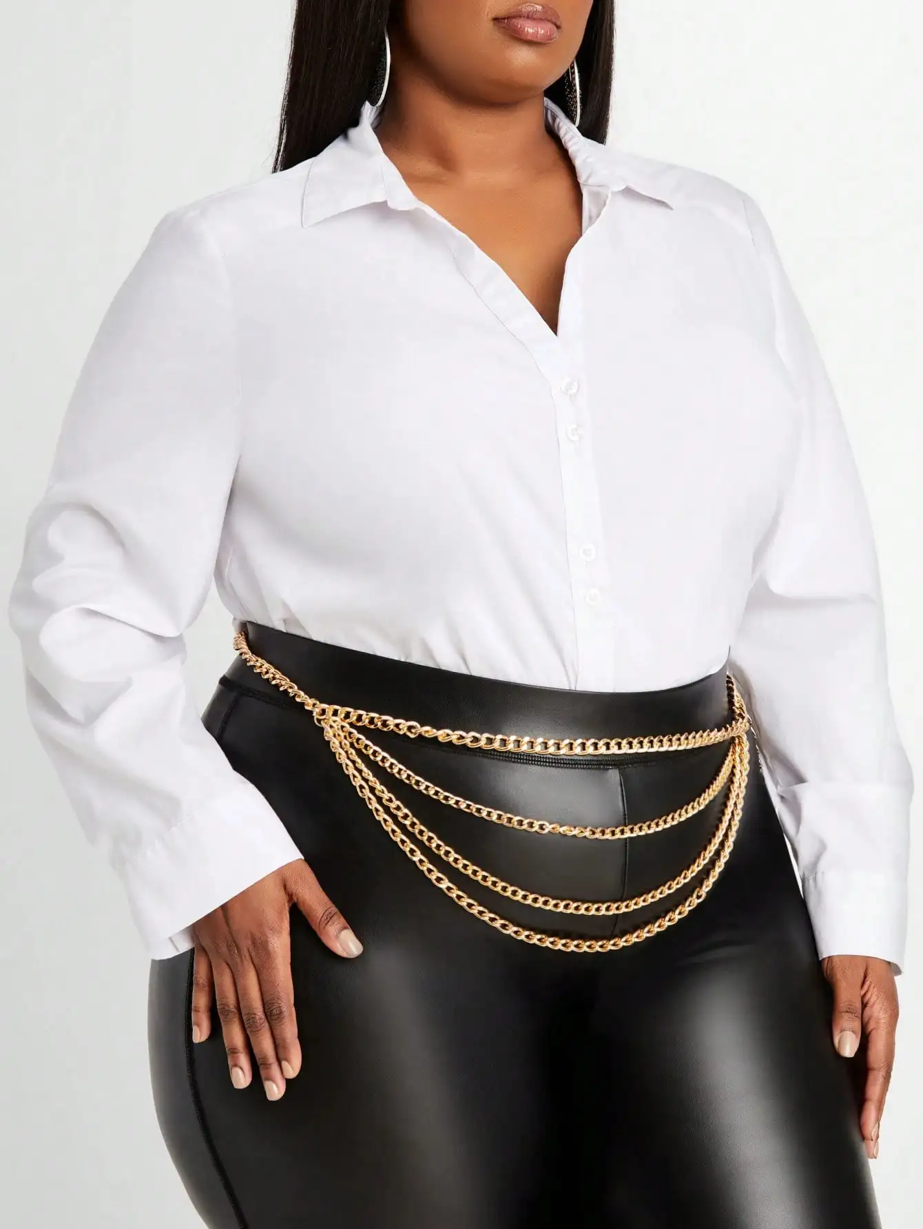 

Женская многослойная поясная цепочка из золотистого сплава больших размеров, в стиле панк, для уличной моды и вечеринок