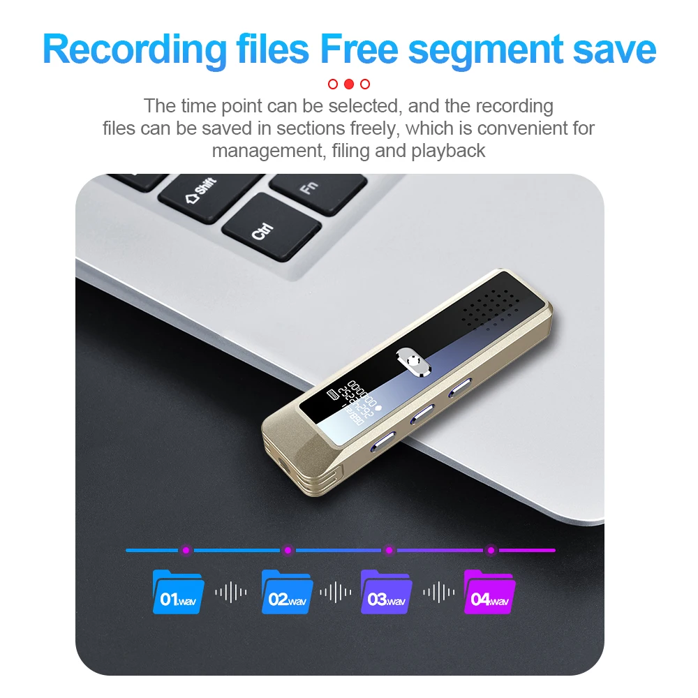 Professional Digital Audio Recorder Speaker  Mini Digital Voice Recorder Play Sound 8GB-32GB Rechargeable Digital Voice Recorder