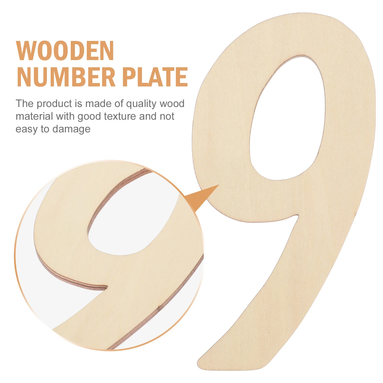 

10pcs Wooden Number Slices Diy Craft Accessory For Birthday Party Decor Number Shaped Wood Chips Handicraft Sewing Tools