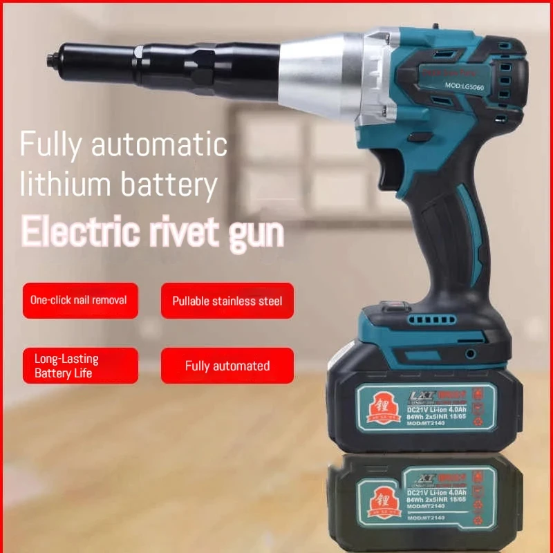 

Электрический заклепочный пистолет 2,4 ~ 4,8 мм, аккумуляторный пистолет для заклепок и гаек, дрель, вставка, клепальные электроинструменты для Makita BL1830, батарея 18 В