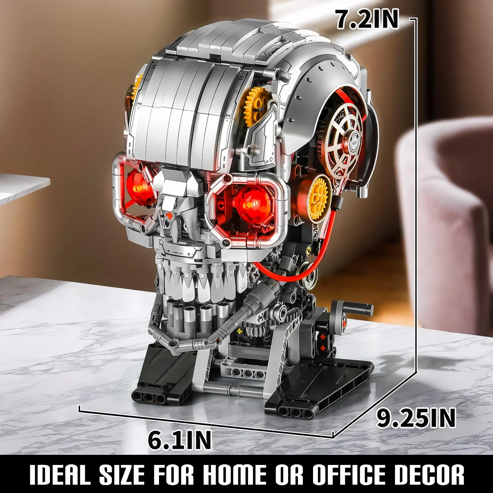 

1099PCS Ideas Mechanical Skull Building Set for Adult Animal Display Model Collection Toy with LED Light Home Decor Gift for Boy