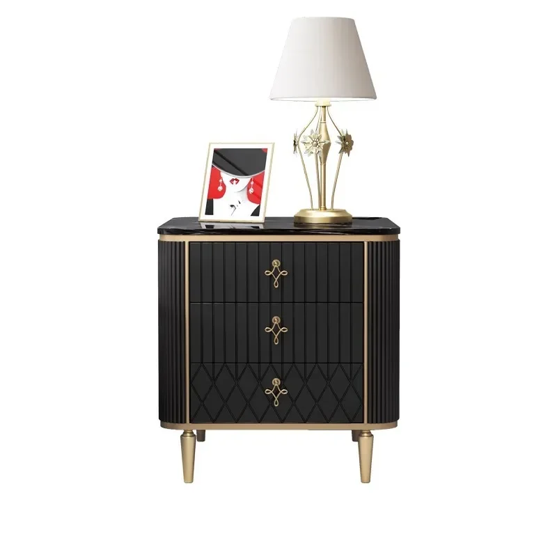 

Light luxury bedside table, simple modern bedroom small apartment, designer bedside table, Italian minimalist marble, locker