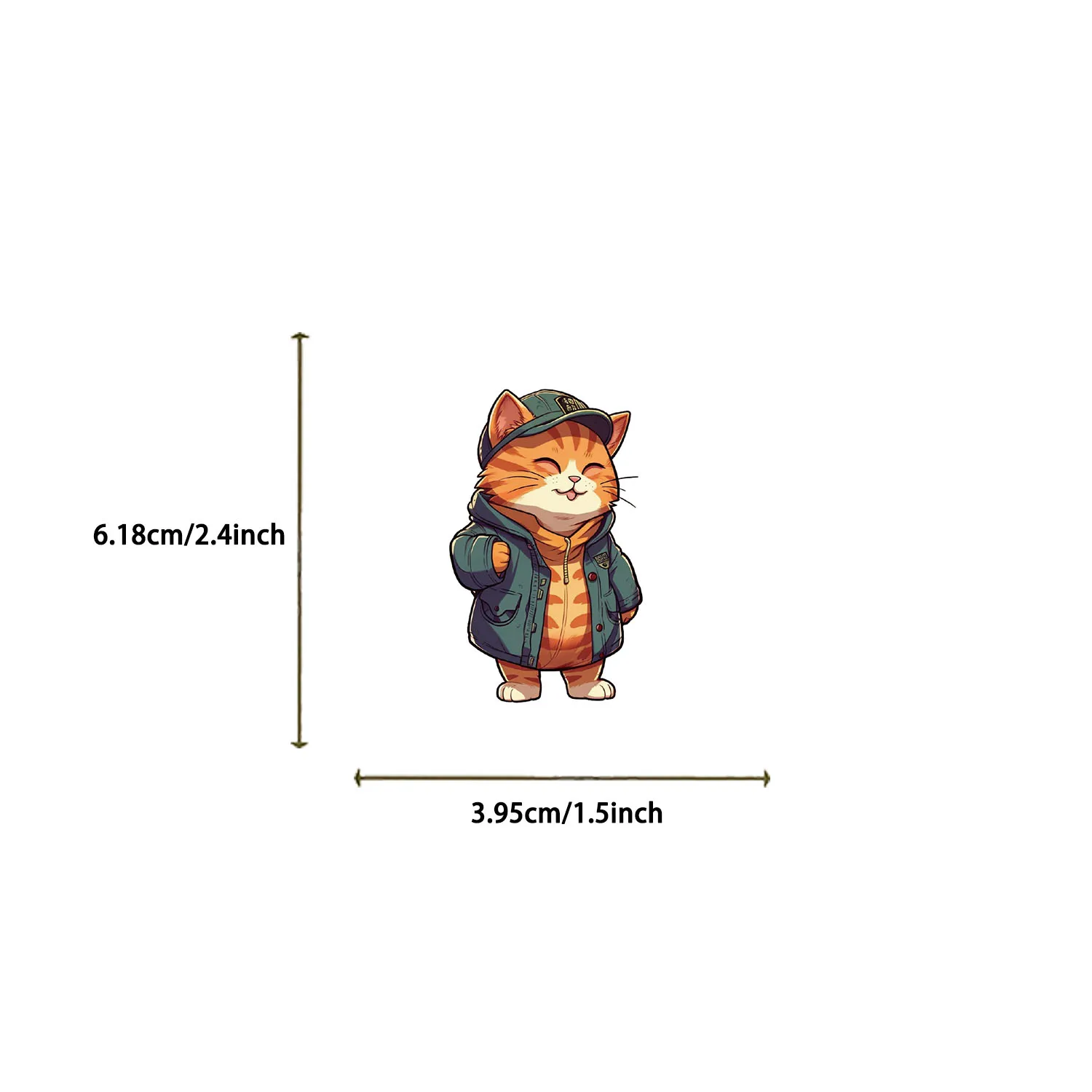 50PCS Fun Cartoon orange color cat Graffiti Stickers Scrapbooking Collage Material Phone Cases Guitar Notebooks DIY Decorative