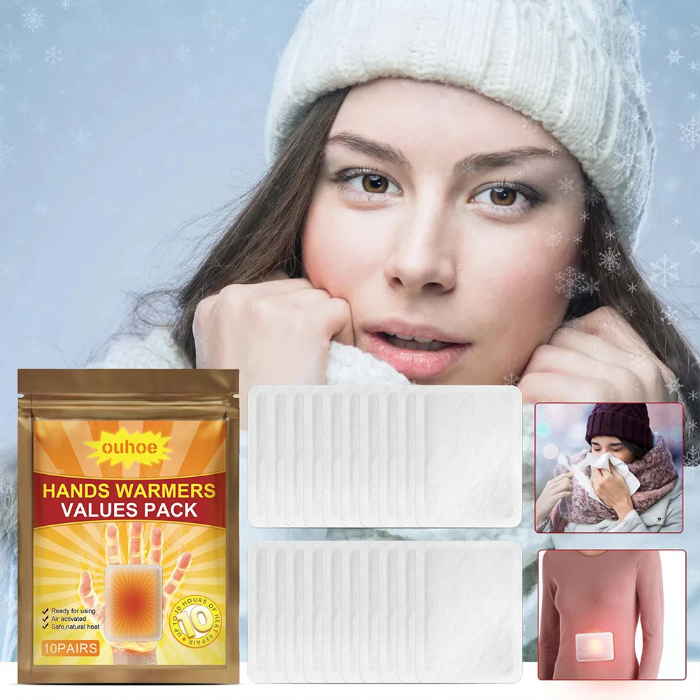 Disposable Hand Warmer Self-Adhesive Hand Heating Pad Long Lasting Winter Warm Paste Stick Winter Supplies