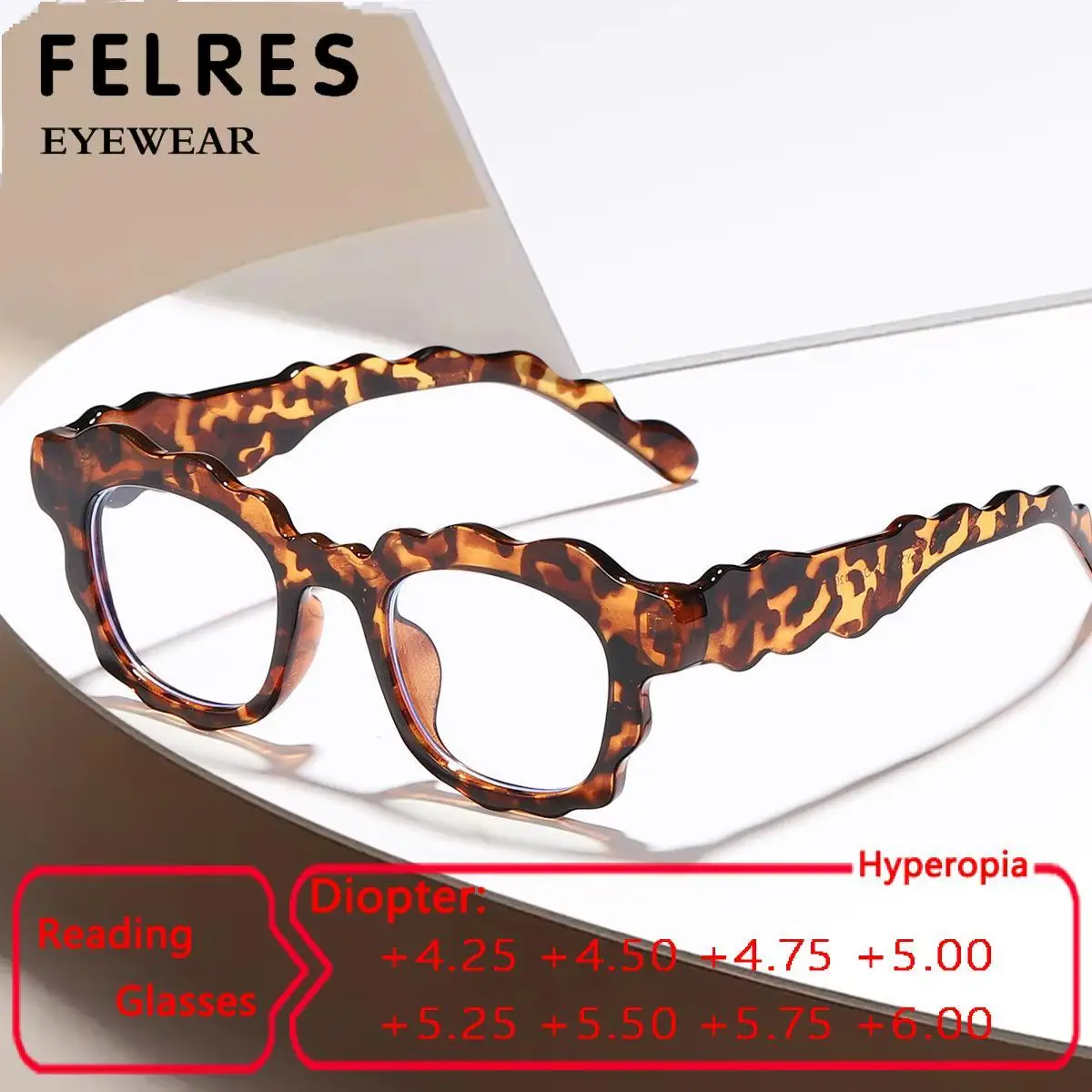 

Oval Anti Blue Light Reading Glasses Men Woman Prescription Glasses Optical Glasses Single Focus Presbyopic Glasses+4.25to+6.0