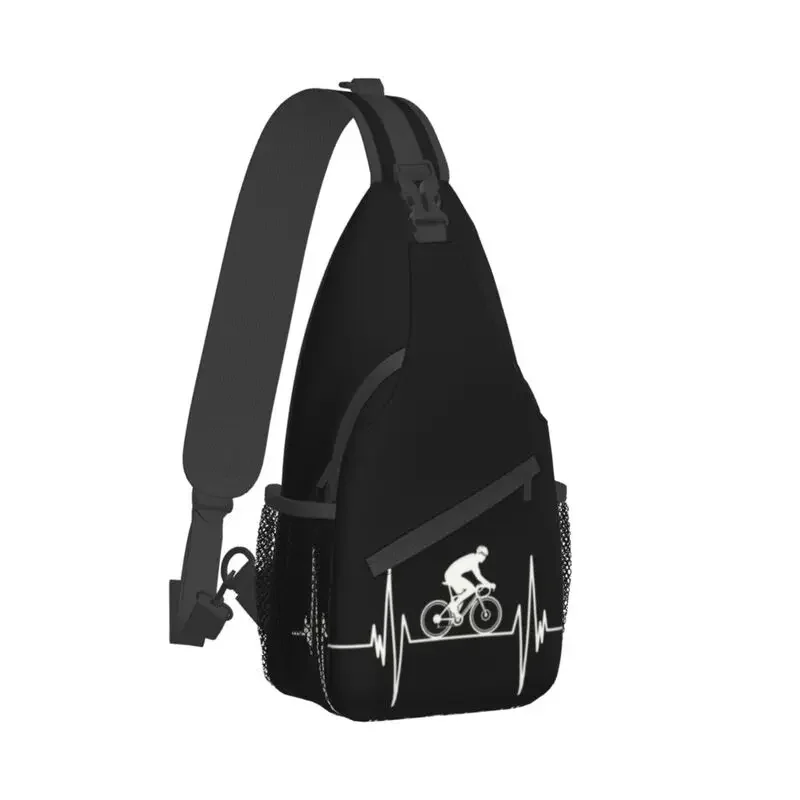 Road Cyclist Heartbeat Biking Sling Crossbody Backpack Men MTB Mountain Bike Shoulder Chest Bag for Cycling Camping Daypack