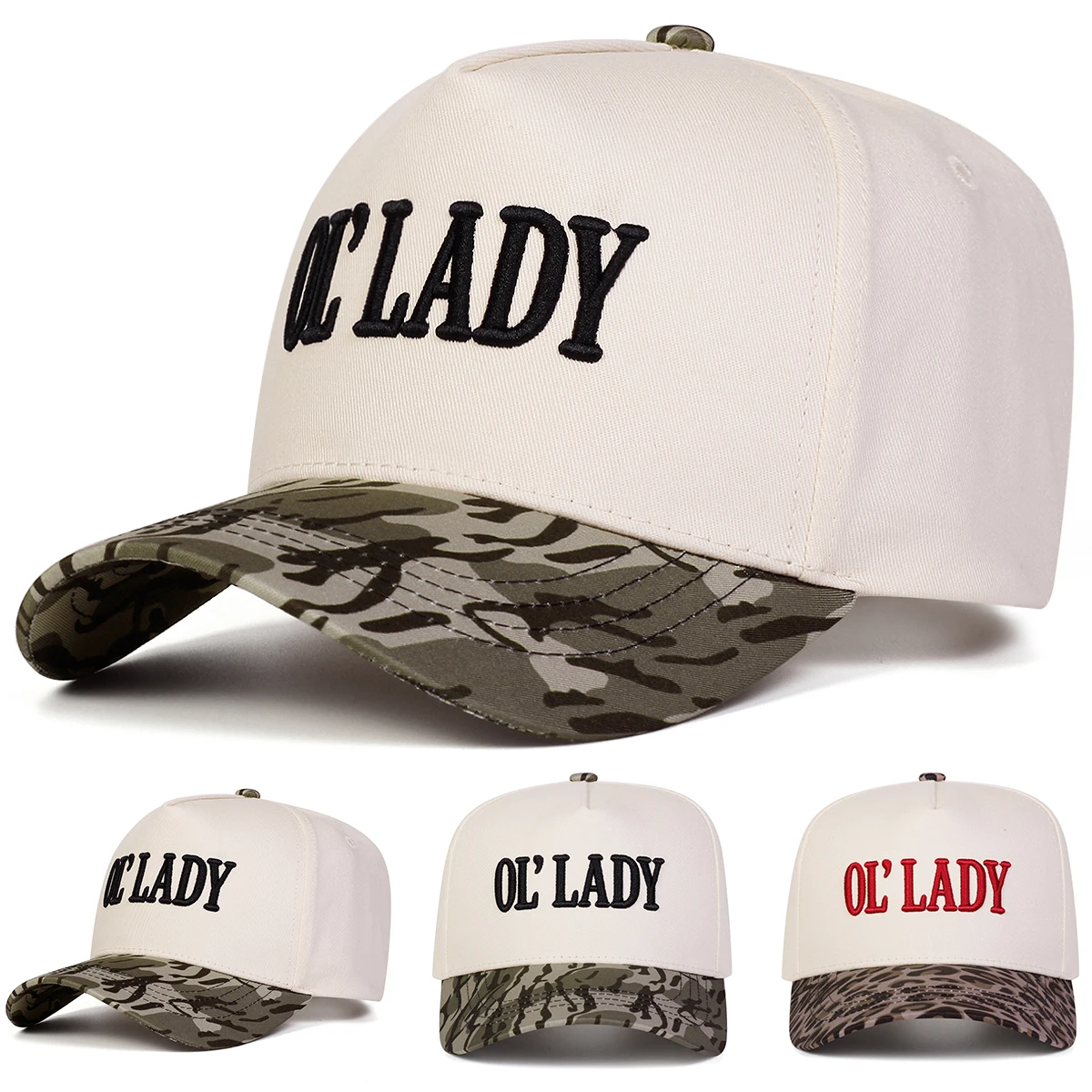 Unisex OL' LADY Embroidery Baseball Caps Spring Autumn Outdo