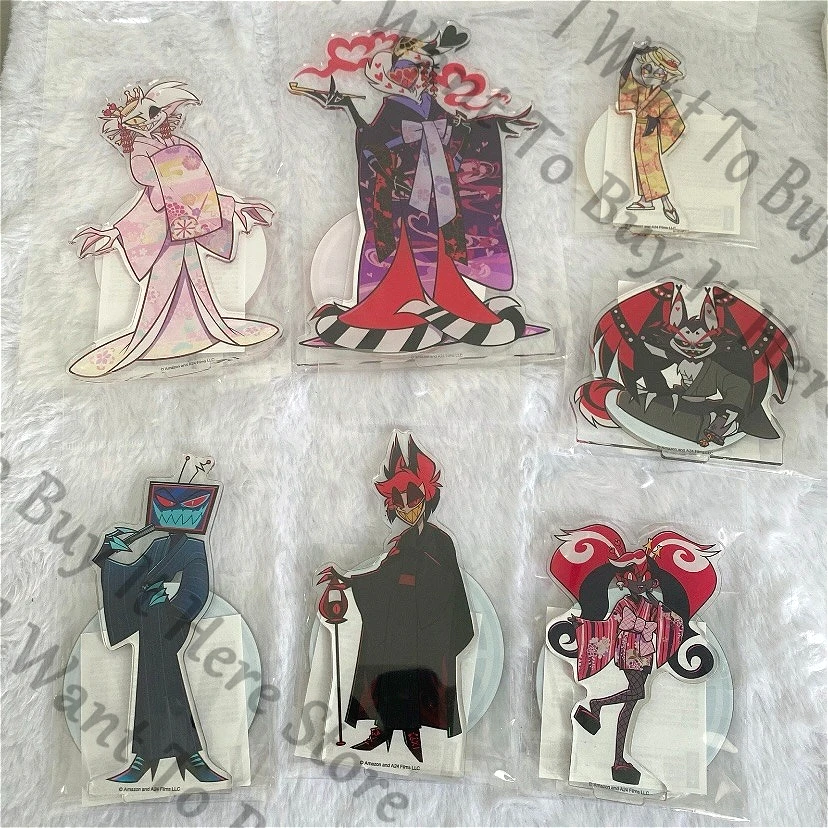 

Genuine Anime Hazbin Hotel Alastor Vox Lucifer Angel Dust Husk Velvet Cosplay Cartoon Acrylic Standing Sign Stand Figure Gift