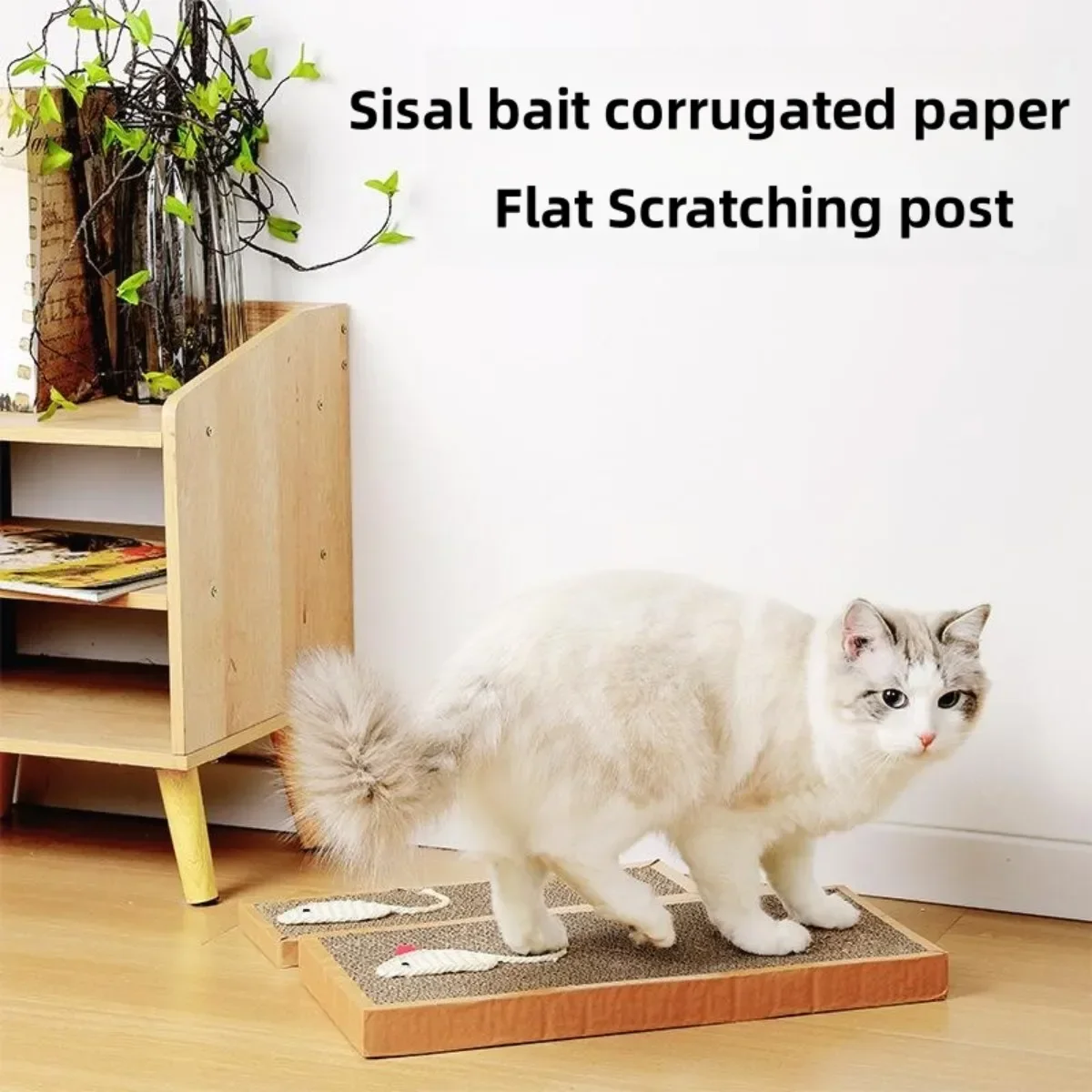 Cat Flat Scratching Board Toys Hard Scratch Resistant Teaser Toy Corrugated Cardboard Scratcher Carton Grinding Claws Pet Toy