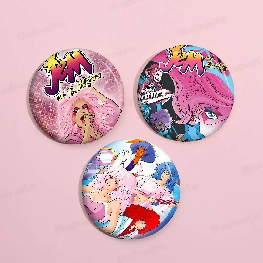 جيم آند ذا هولوغرامز فيلم 58 ملم حيوانات مضحكة دبابيس شارة حقيبة الظهر الملابس هدية التبعي