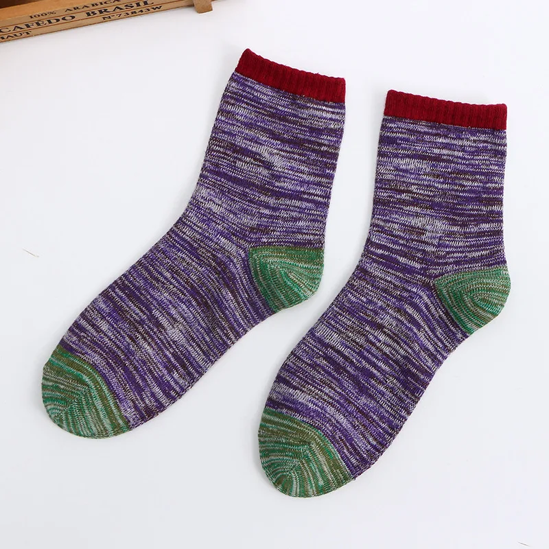 1/5 pairs Autumn winter casual comfortable mid tube socks stripes fashionable versatile men's socks sweat absorbing men's socks