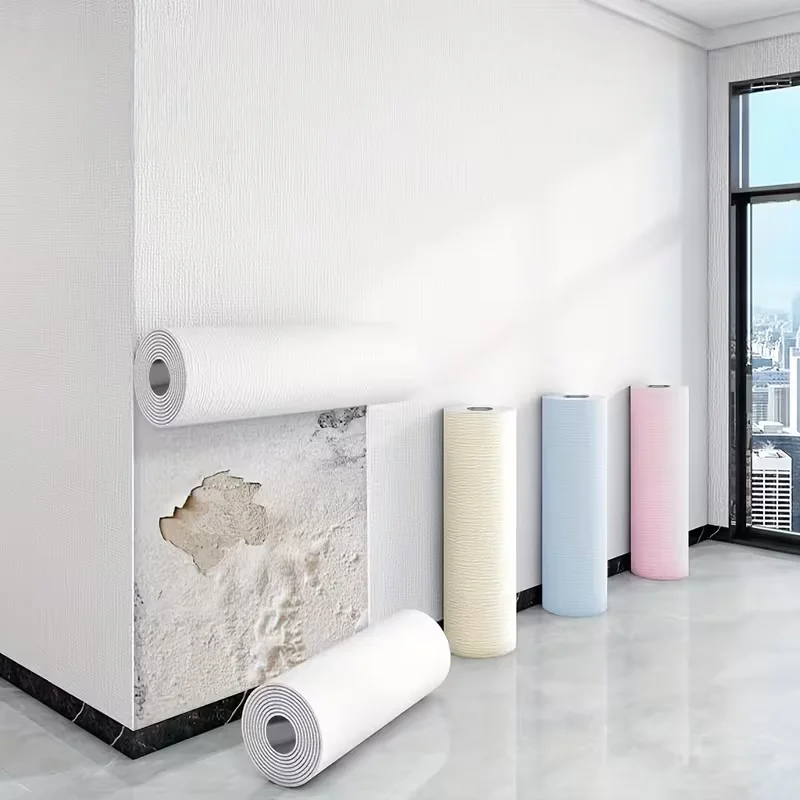 

Льняные 3D-обои из ПВХ с самоклеящейся основой, однотонные, утолщенные, водонепроницаемые, для ремонта стен, наклейки на стену, декор для дома