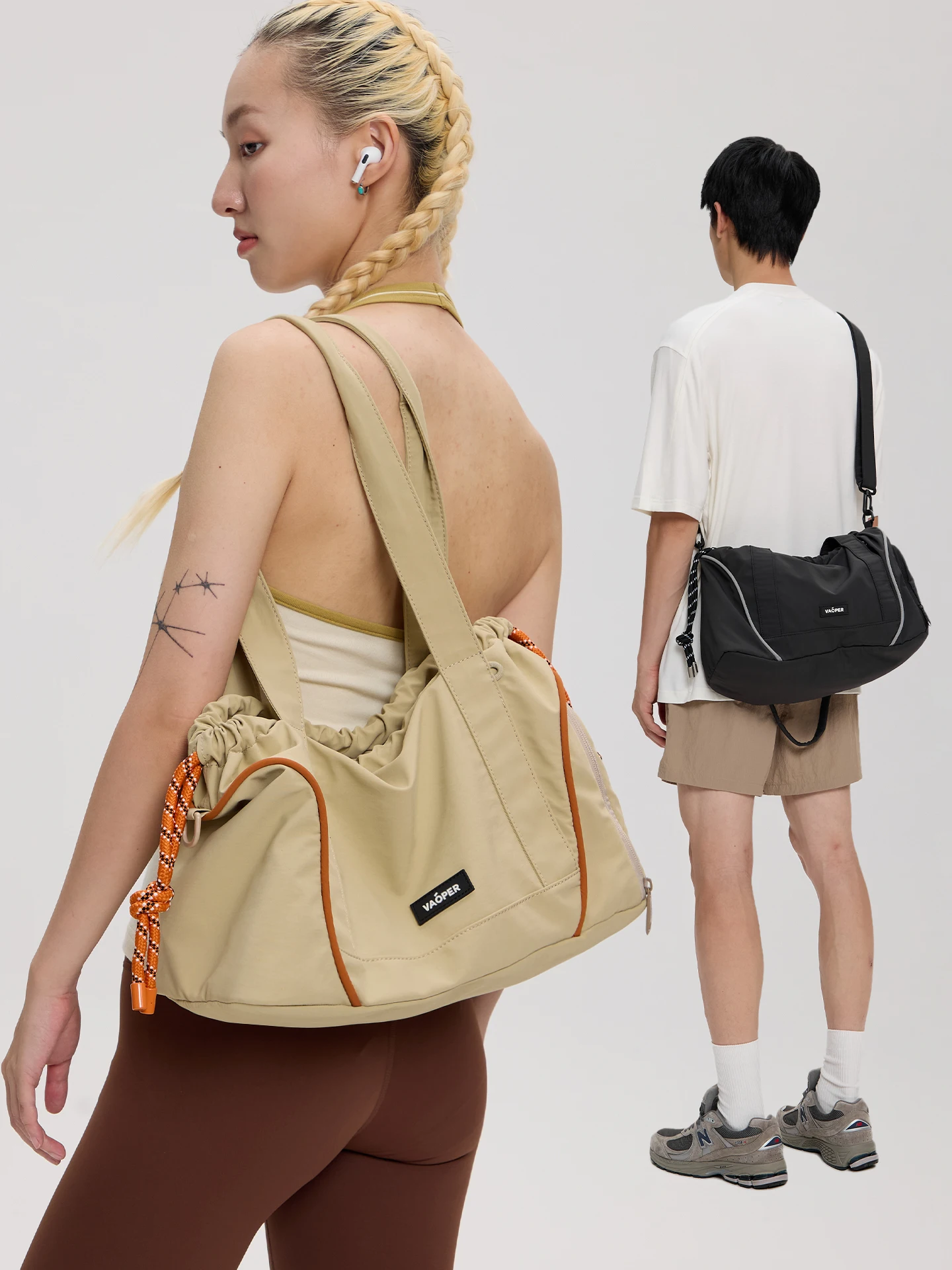 VAOPER Sport Fitness Bag Unisex Large Capacity Short Trip Travel Bag Shoulder Crossbody Bag Lightweight Fashionable
