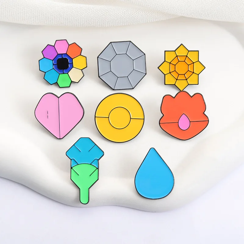 Cartoon Geometric figure Alloy Brooch Personalized  Exquisite Versatile Badge Clothing Bag Accessories