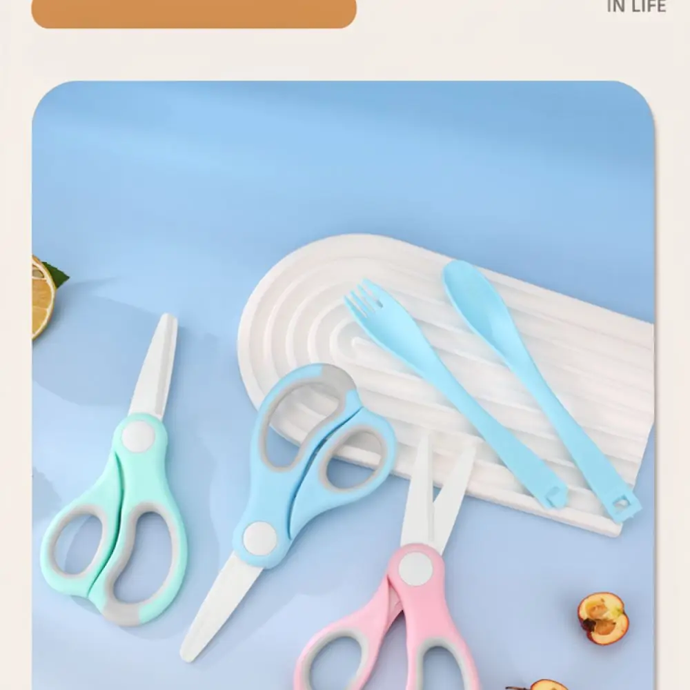 Baby Food Cutting Scissors Zirconia Ceramic Blade Infant Feeding Tool Easy Clean Heat Resistant With Protective Box