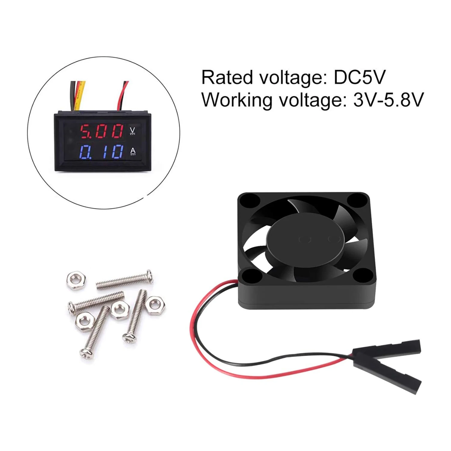 Cooling Fan 30 x 30 x 7mm DC 5V/3.3V Brushless CPU Cooling Fan with Screws for Raspberry Pi 4 B, Pi 3 B+, Pi 3 B, Pi 2 B