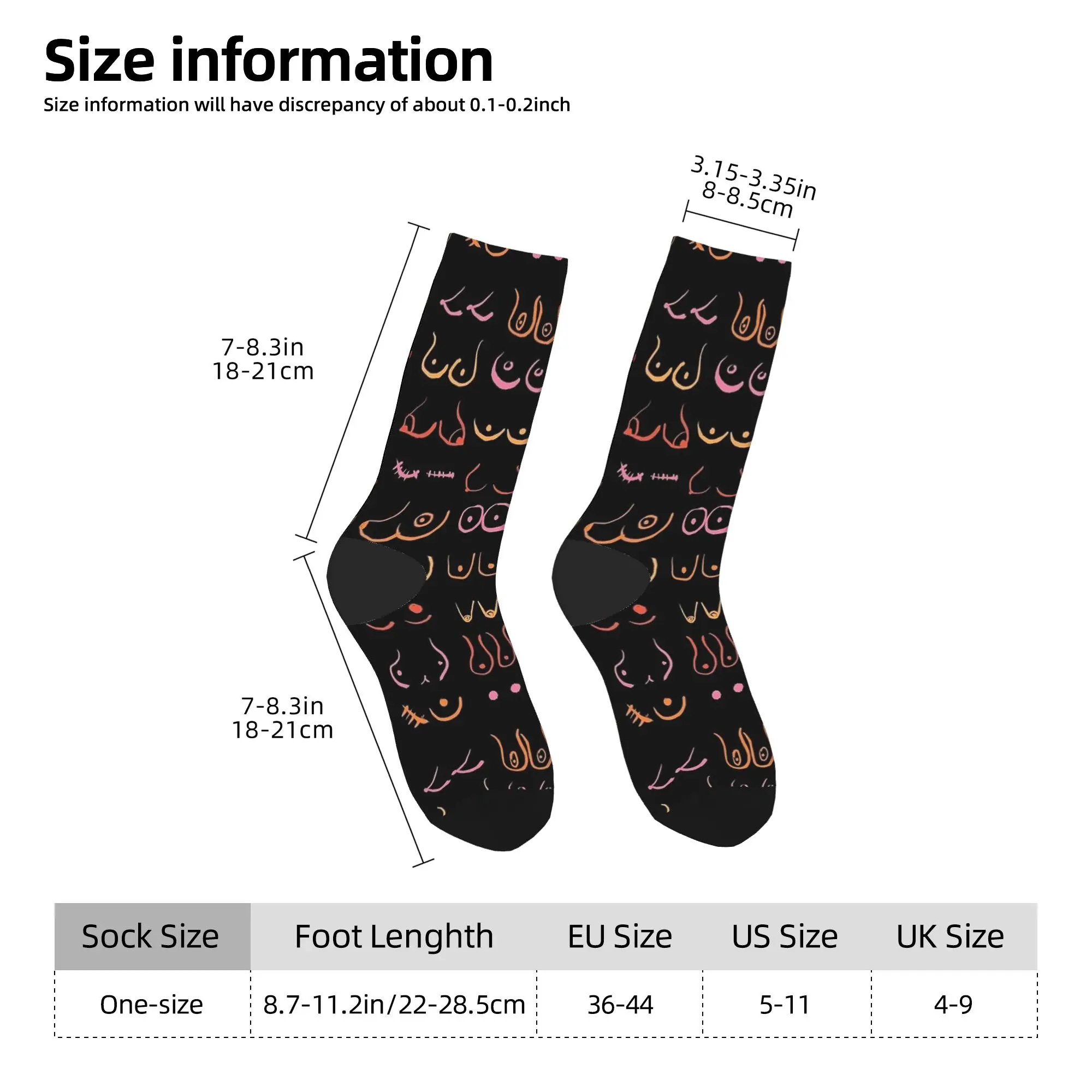 Unisex Men Socks Neon Boobs Drawing  Stockings Non Skid Breathable Socks Winter Modern Printed Running Sports Socks