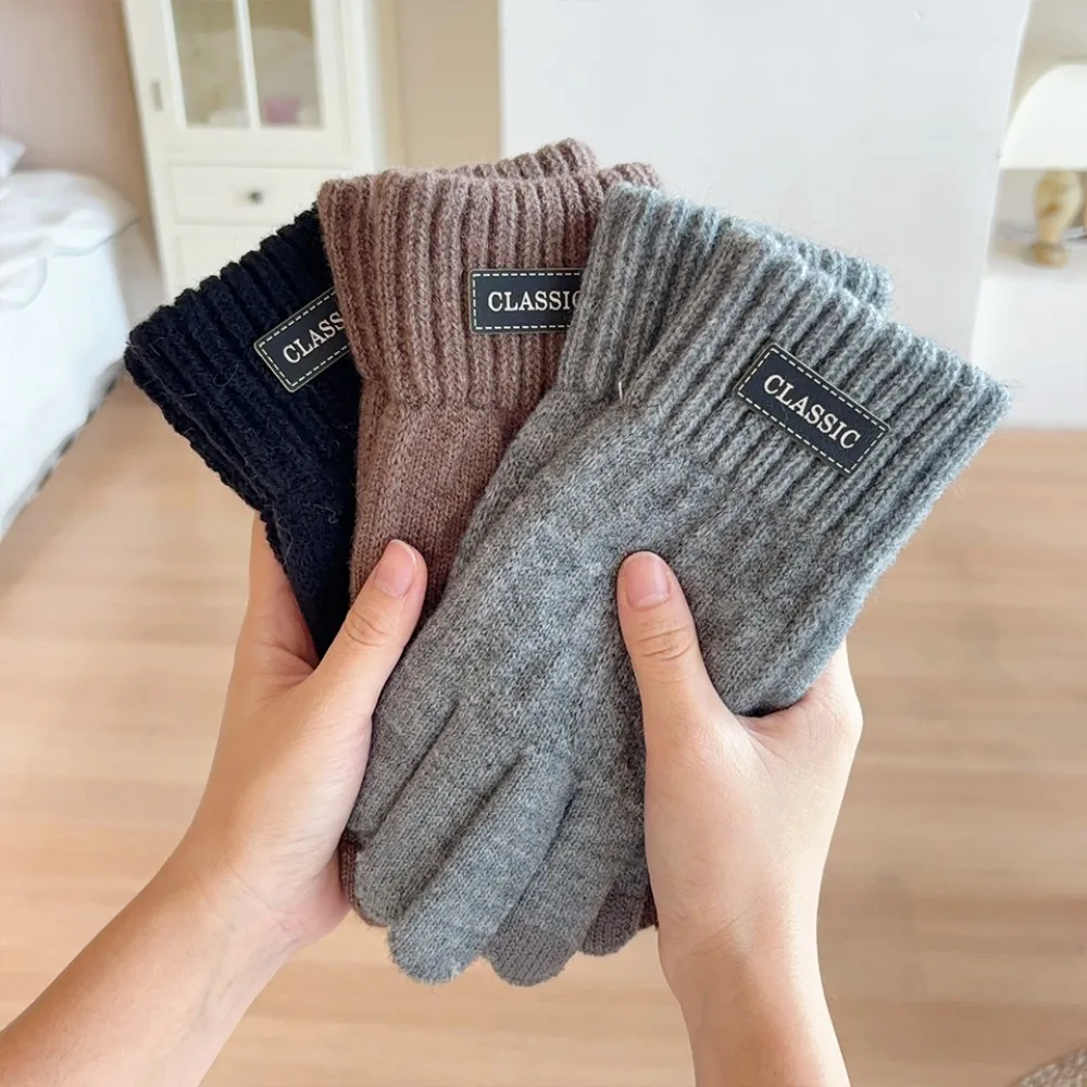 Fashion Touchscreen Knitted Gloves Warm Cold proof Full Finger Gloves Windproof Thermal Mittens Outdoor