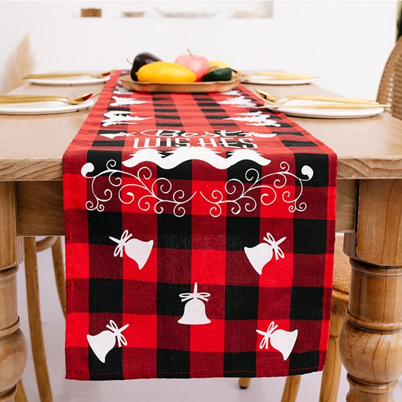 Buffalo Check Christmas Table Runner For Holiday Table Decorations, Family Dinners, Outdoor Or Indoor Party