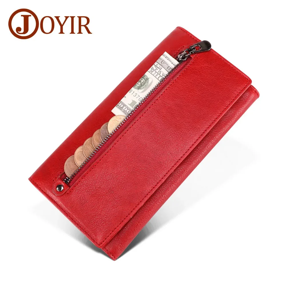 

New Ladies Wallet Genuine Leather Women Clutch Bag Long Female Zipper Phone Coin Purse Credit Card Holder