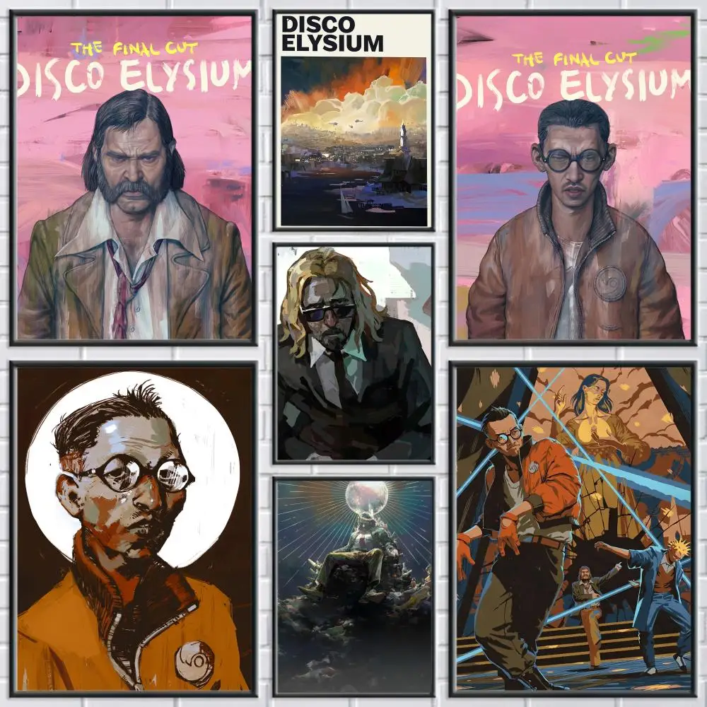 Póster de videojuego Disco Elysium, pegatinas de pared modernas y elegantes para decoración del hogar, arte de pared para dormitorio y sala de estar