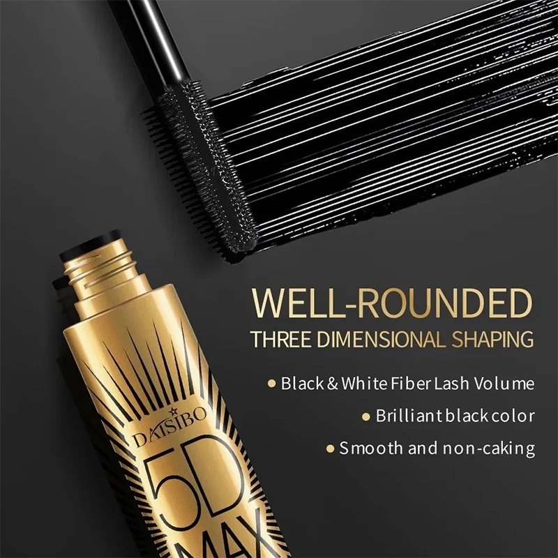 Schwarze Faser Wimpern Volumen Mascara leichte wasserdichte 5d max Mascara Creme nicht verschmiert Wimpern verlängerung Make-up Werkzeuge Kosmetik