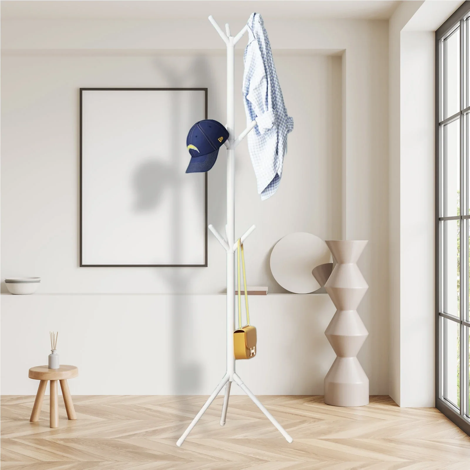 1 Pc Tree Branch Shape Coat Hanger Simple Floor Standing Hats Clothes Storage Rack for Living Room Bedroom Convenient Coat Racks