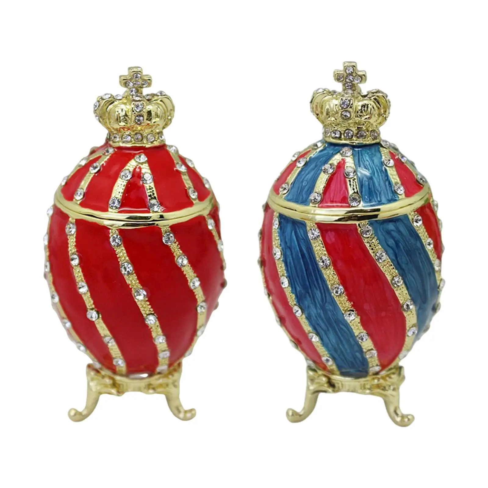 

Enamel Hinged Jewelry Box Easter Decor Storage Faberge Egg Trinket Box Ring Holder for Women Xmas Wedding Pendants Body Jewelry