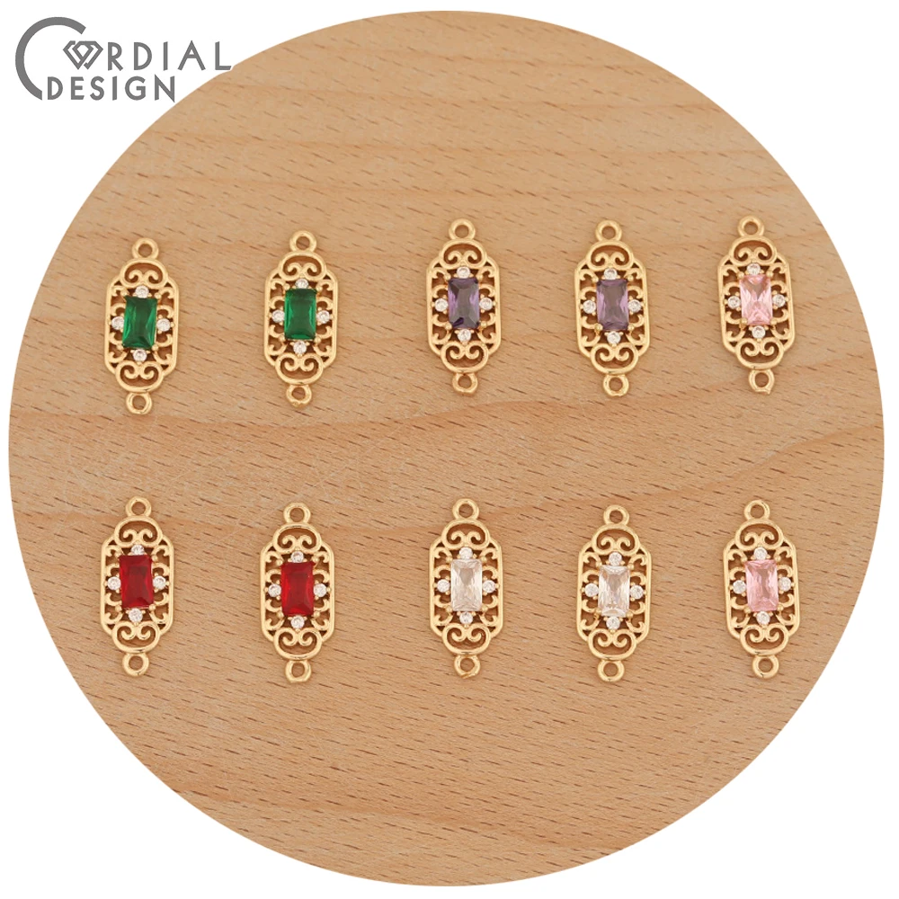 

Cordial Design 100Pcs 7*18MM Jewelry Accessories/Hand Made/DIY Making/Crystal Charms/Earring Findings & Components/CZ Connectors