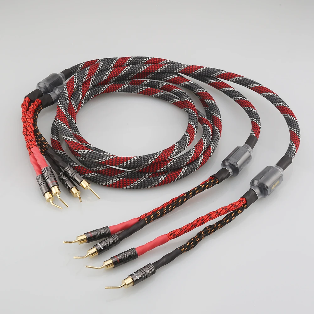 Audiocrast SC082 Điện Cáp Loa HIFI Audiophile Cáp Pin Để Pin Chuối Cắm Loa Dây Dây Âm Thanh