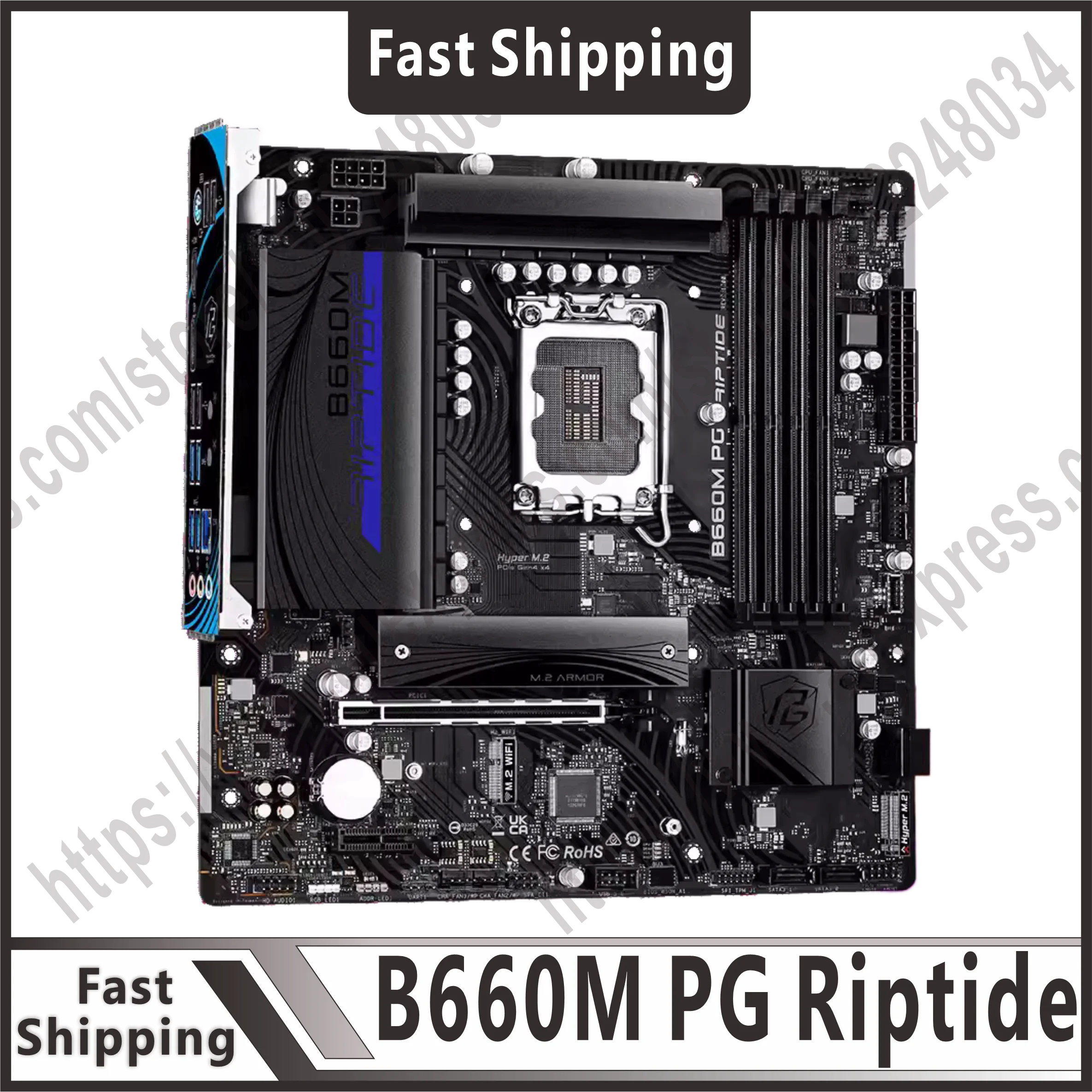 100% tested B660M PG Riptide original desktop suitable for B660 DDR4 motherboard LGA 1700 supports 12th generation i3 i5