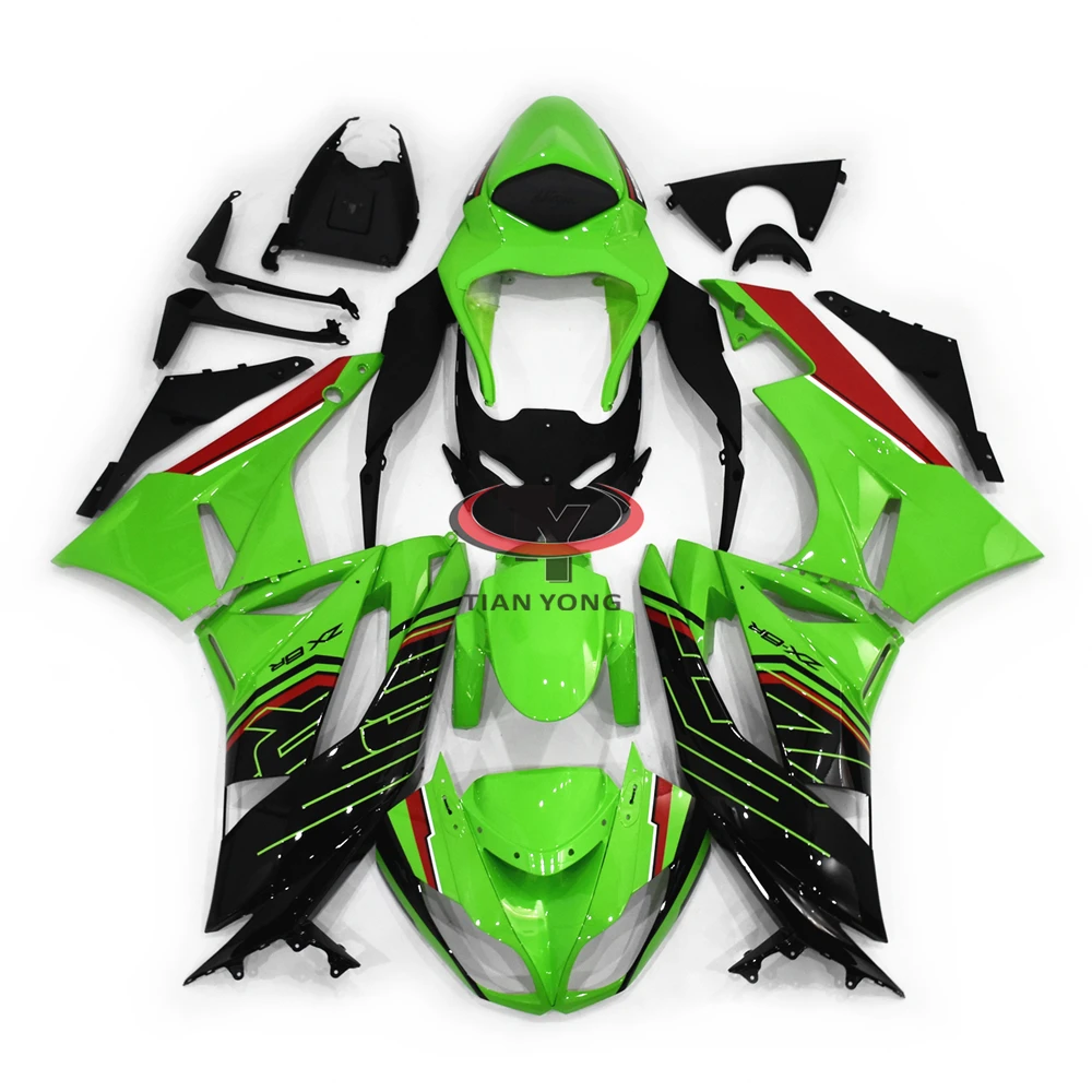 Multiple collections of glossy green prints Motorcycle Full Fairing Kit For ZX6R 2009 2010 2011 2012 Cowling Bodywork