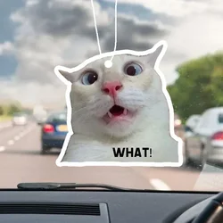 1pc Funny Cat Design Car Air Freshener - Car Rearview Mirror Hanging Aromatherapy Tablet - Car Air Freshener For Men And Women