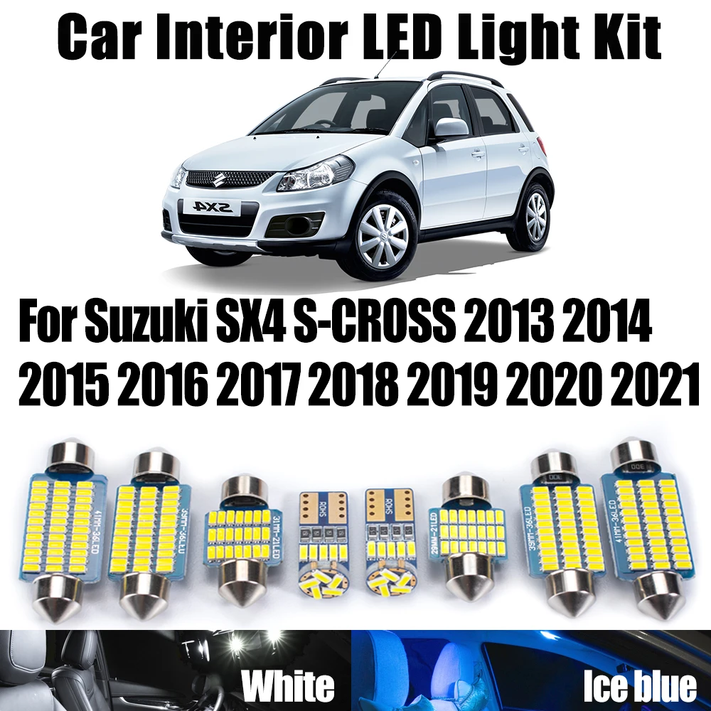 

10Pcs Canbus LED Interior Map Dome Reading Light Kit For Suzuki SX4 S-CROSS 2013- 2016 2017 2018 2019 2020 2021 Car Accessories