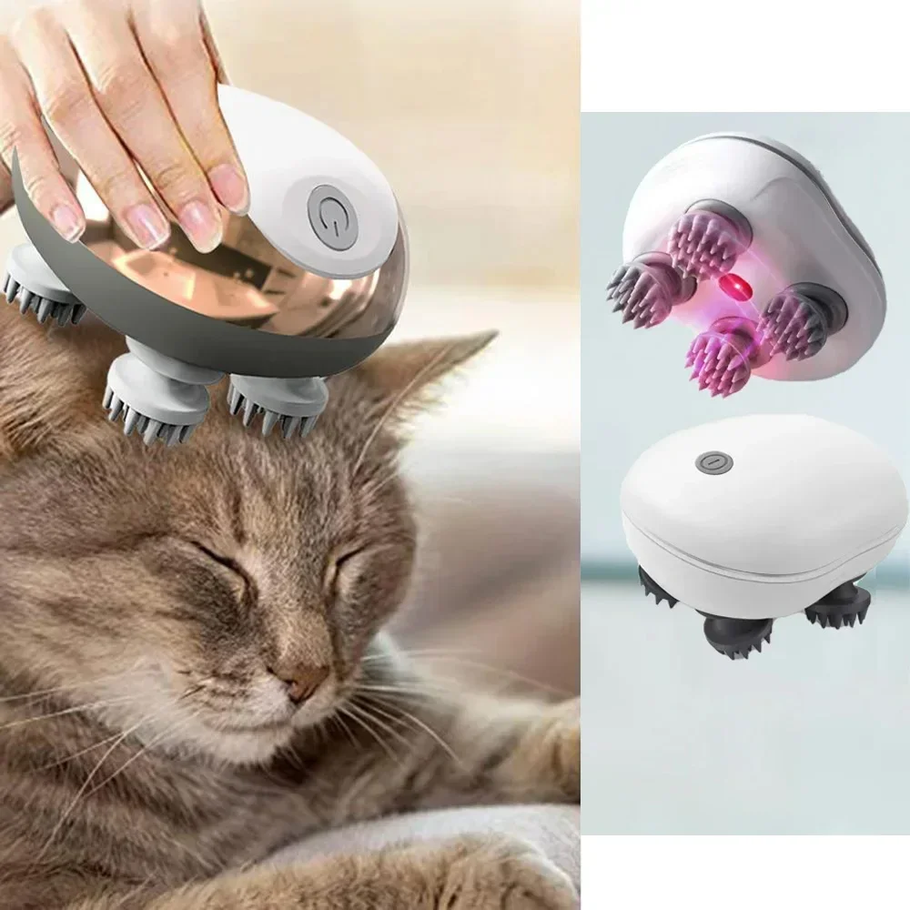 Massageador elétrico para gatos, beleza, cuidados de saúde, relaxante, dispositivo vibratório, garra de 360 graus, massagem vibratória para cabeça corporal