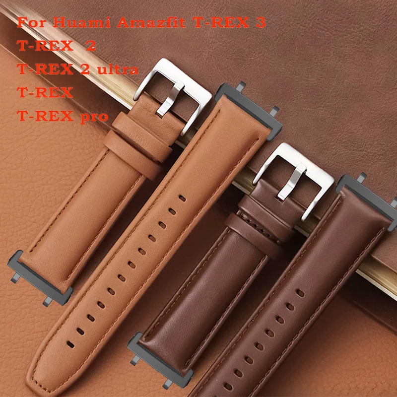 Silicone Leather Bracelet Band For Huami Amazfit T-REX 2/3 Watch Strap Man For Amazfit T-Rex/T-Rex Pro/T-Rex 2 Ultra Correa