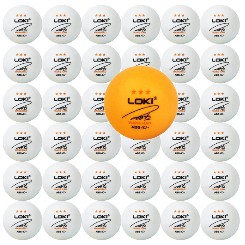 

100pcs LOKI 3 Stars Table Tennis Balls White and Orange 40+ New ABS Plastic Material Club Training Professional Ping Pong Balls