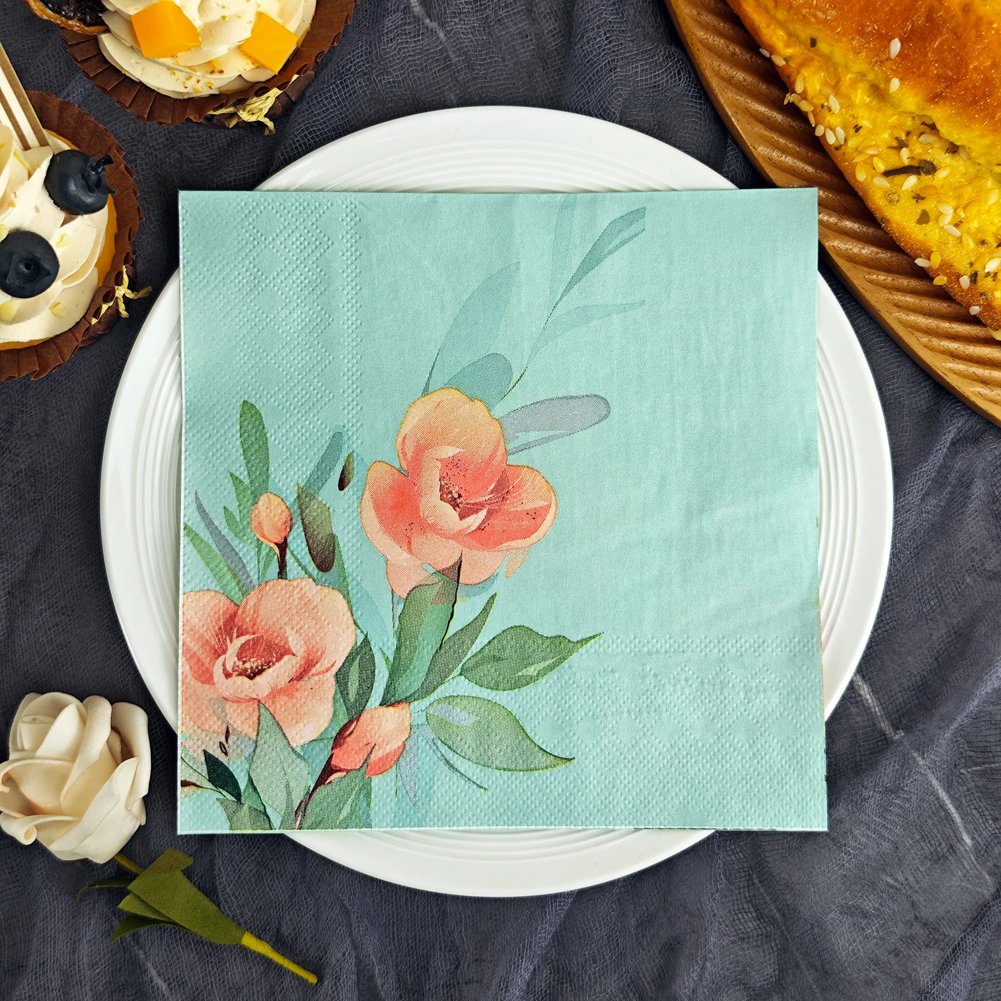 20/50pcs 33*33cm 2ply Watercolor-Style Floral Napkins Suitab
