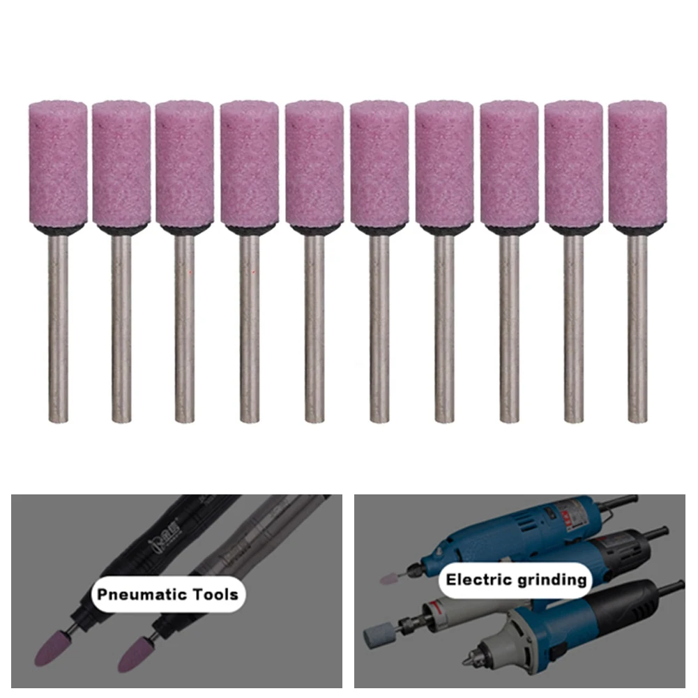 10PCS 3*8*45mm testa della ruota della testa di lucidatura della pietra montata abrasiva per utensili rotanti accessori per utensili elettrici di rettifica