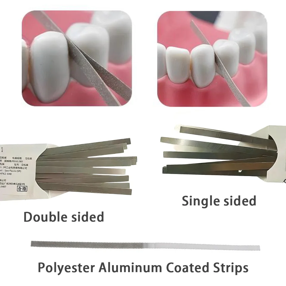 MICRODONT Dental Polishing Strips Polyester Aluminum Coated Single Double Sided Interproximal Tooth Enamel Grinding Orthodontic