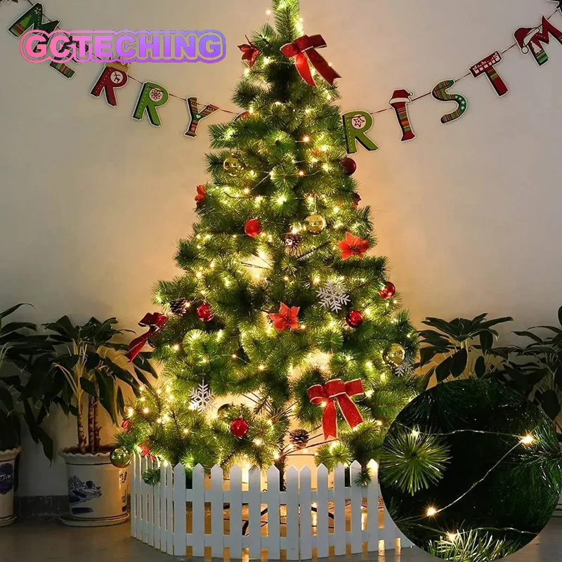 1000/500LED Green Wire Led String Fairy Lights US/EU Plug 110V/220V Waterproof LED Christmas Tree Holiday Home Garden Decor Xmas