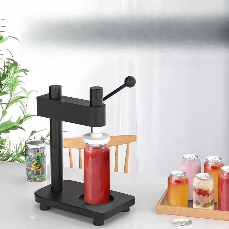 Comercial, té con leche, manual, sellador de tanques de accionamiento, latas de bebidas ajustables de alta calidad, ventas callejeras al aire libre