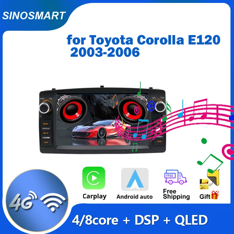 

Sinosmart 7'' Keep Car Original tyle Android Display for Toyota Corolla E120 2003-2006 Muiltmedia Radio