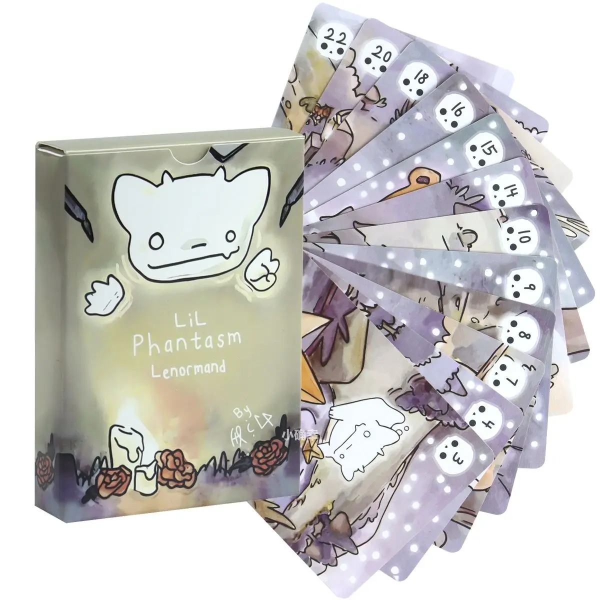 Lil Phantasm Lenormand Deck Cute Ghost-Themed 36-Card Oracle Unique Artistic Fortune Telling Cards